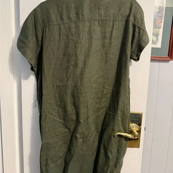 Lord & Taylor Dark Green Dress with Red Accents - Picture 4 of 4